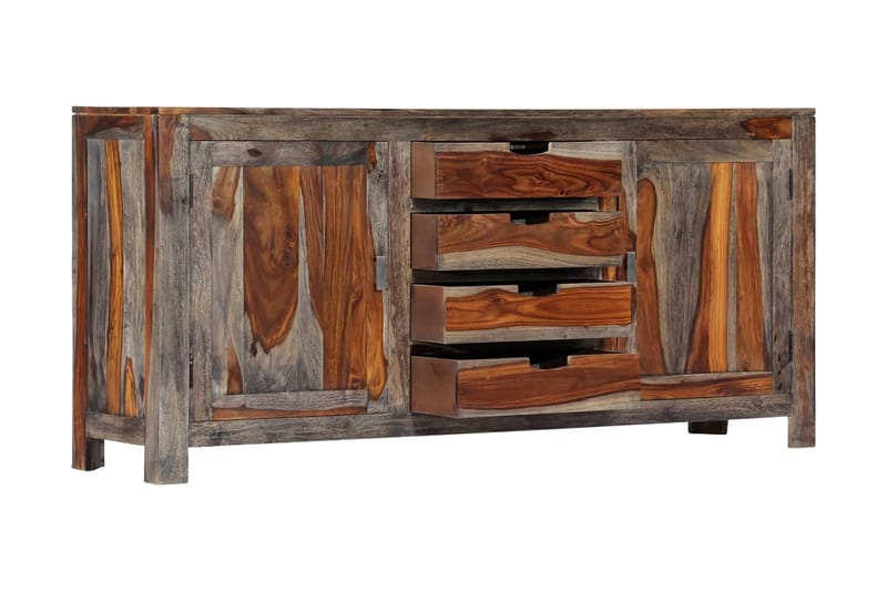 Skänk 160x40x75 cm grå massivt shesamträ - Grå - Skänkar & sideboards