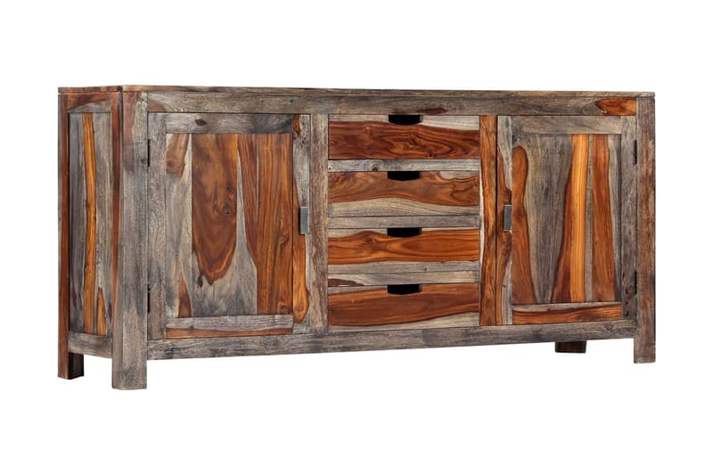 Skänk 160x40x75 cm grå massivt shesamträ - Grå - Skänkar & sideboards