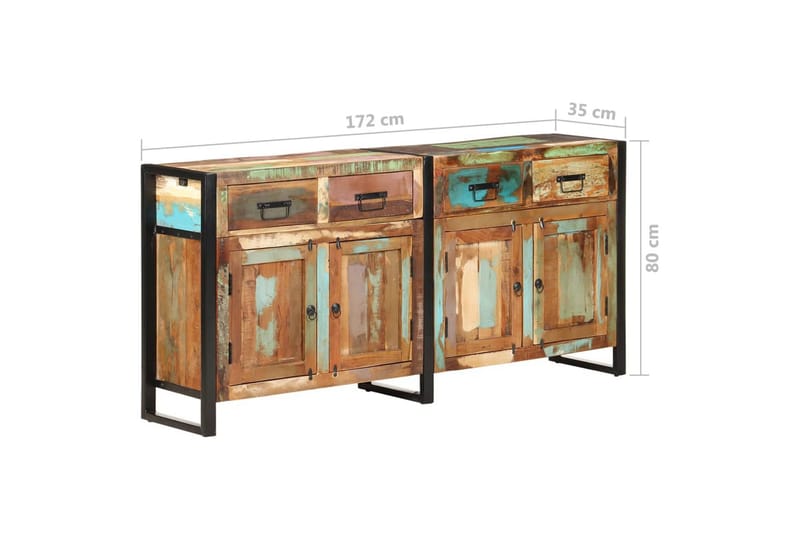 Skänk 172x35x80 cm massivt återvunnet trä - Brun - Förvaring - Förvaringsmöbler - Skänkar & sideboards