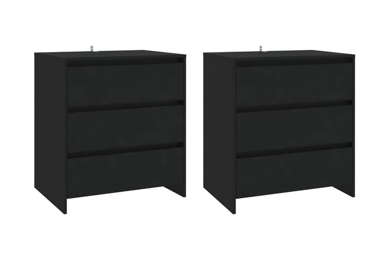 Skänk 3 delar svart konstruerat trä - Svart - Skänkar & sideboards