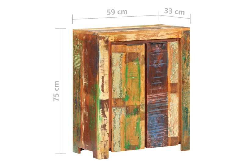 Skänk 59x33x75 cm massivt återvunnet trä - Flerfärgad - Skänkar & sideboards