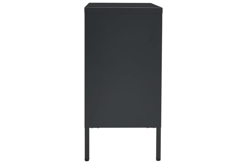 Skänk antracit 75x35x70 cm stål och härdat glas - Grå - Förvaring - Förvaringsmöbler - Skänkar & sideboards