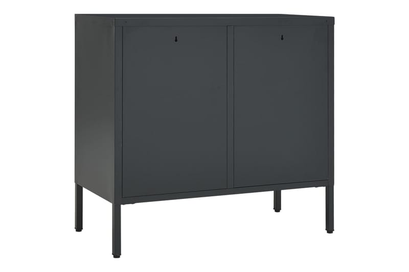 Skänk antracit 75x35x70 cm stål och härdat glas - Grå - Skänkar & sideboards