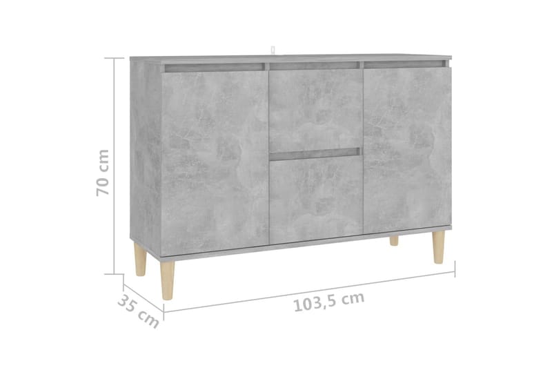 Skänk betonggrå 103,5x35x70 cm spånskiva - Grå - Skänkar & sideboards