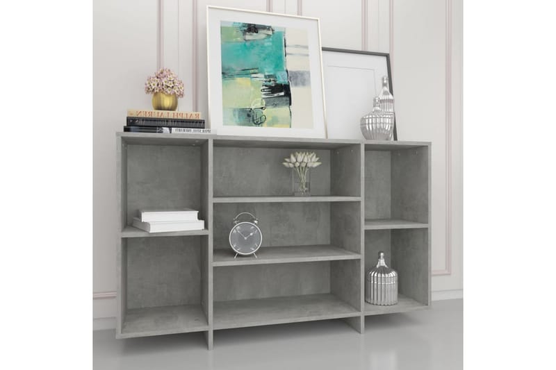 Skänk betonggrå 120x30x75 cm spånskiva - Grå - Förvaring - Förvaringsmöbler - Skänkar & sideboards