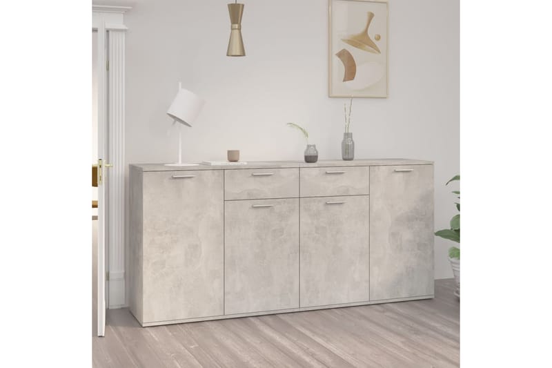 Skänk betonggrå 160x36x75 cm spånskiva - Grå - Förvaring - Förvaringsmöbler - Skänkar & sideboards