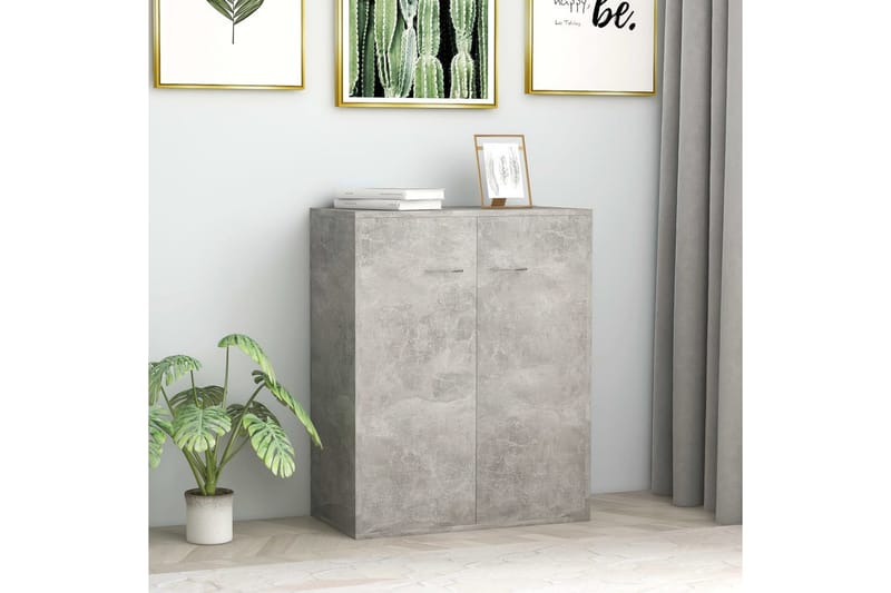 Skänk betonggrå 60x30x75 cm spånskiva - Grå - Förvaring - Förvaringsmöbler - Skänkar & sideboards