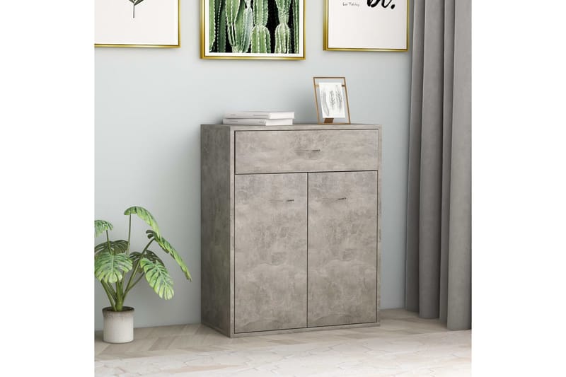 Skänk betonggrå 60x30x75 cm spånskiva - Grå - Förvaring - Förvaringsmöbler - Skänkar & sideboards
