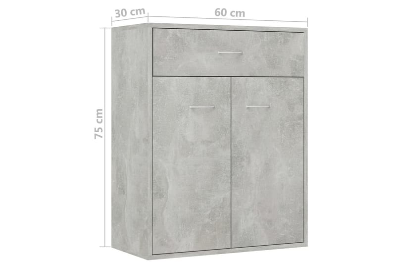 Skänk betonggrå 60x30x75 cm spånskiva - Grå - Förvaring - Förvaringsmöbler - Skänkar & sideboards