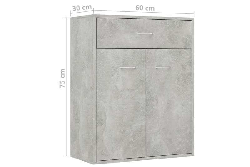 Skänk betonggrå 60x30x75 cm spånskiva - Grå - Skänkar & sideboards