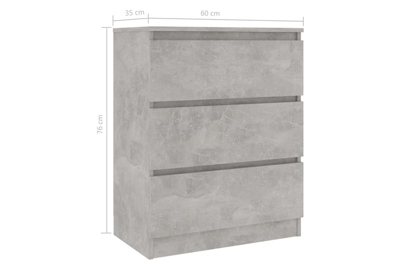 Skänk betonggrå 60x33,5x76 cm spånskiva - Grå - Skänkar & sideboards