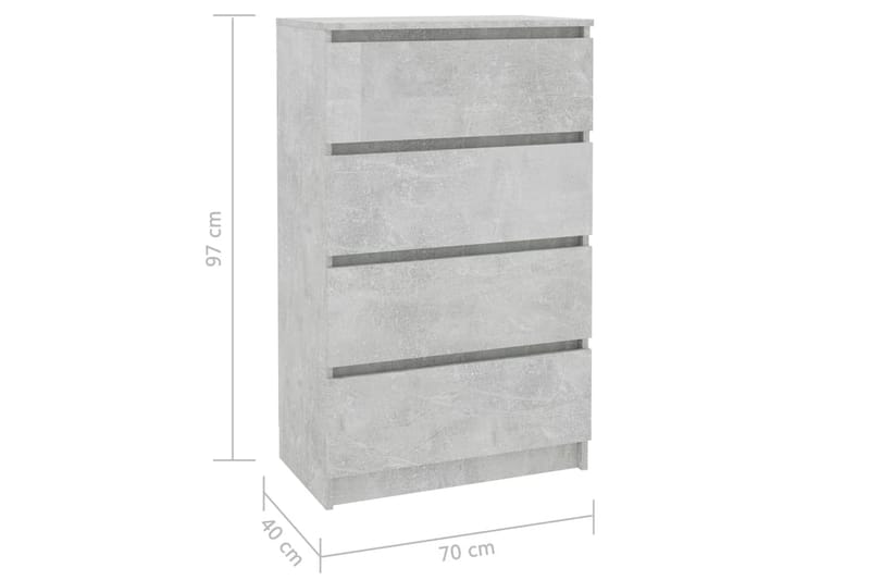Skänk betonggrå 60x35x98,5 cm spånskiva - Grå - Förvaring - Förvaringsmöbler - Skänkar & sideboards
