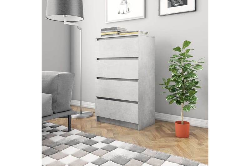 Skänk betonggrå 60x35x98,5 cm spånskiva - Grå - Förvaring - Förvaringsmöbler - Skänkar & sideboards