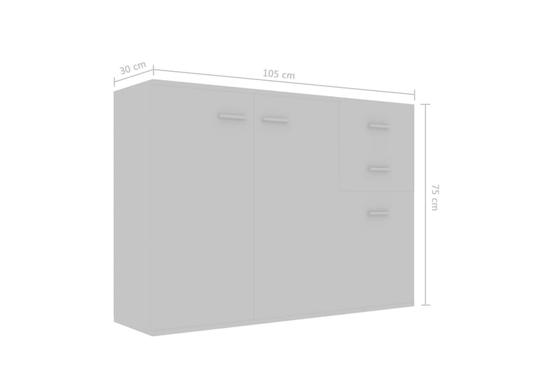 Skänk grå 105x30x75 cm spånskiva - Grå - Skänkar & sideboards