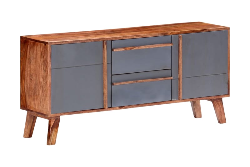 Skänk grå 120x30x55 cm massivt sheshamträ - Grå - Skänkar & sideboards