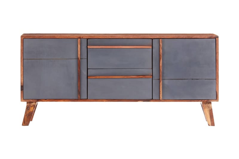 Skänk grå 120x30x55 cm massivt sheshamträ - Grå - Skänkar & sideboards