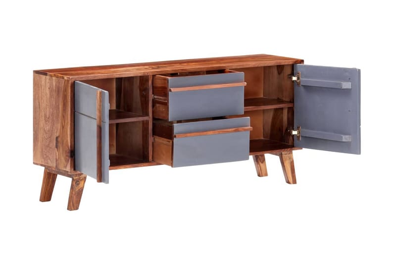 Skänk grå 120x30x55 cm massivt sheshamträ - Grå - Förvaring - Förvaringsmöbler - Skänkar & sideboards
