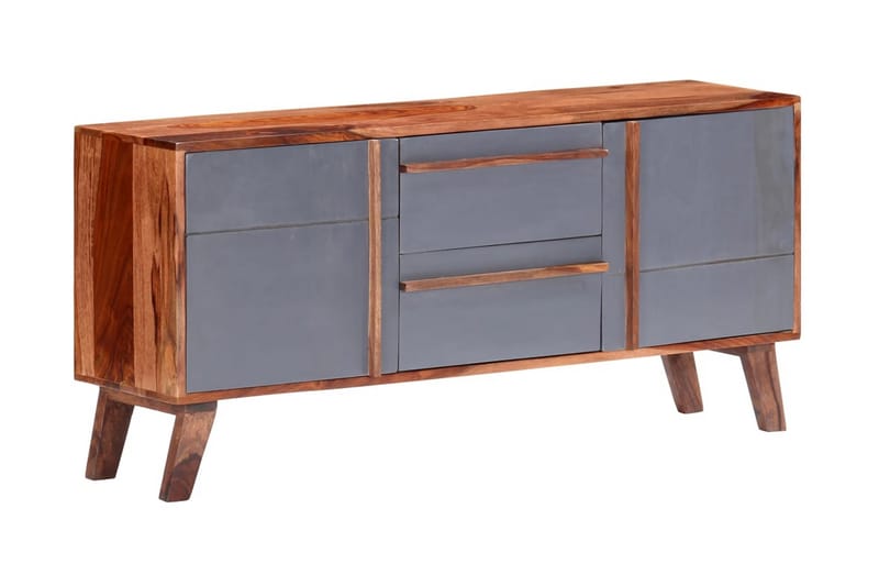 Skänk grå 120x30x55 cm massivt sheshamträ - Grå - Skänkar & sideboards