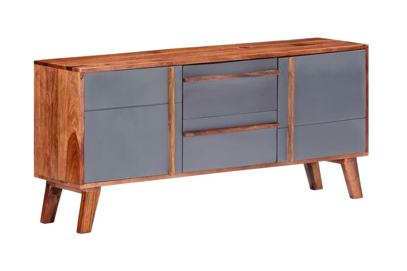 Skänk grå 120x30x55 cm massivt sheshamträ - Grå - Skänkar & sideboards