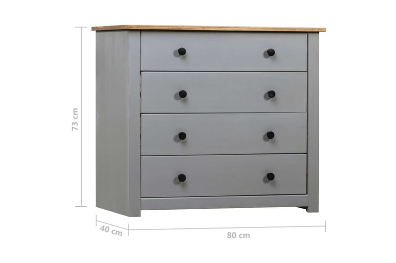 Skänk grå 80x40x73 cm furu Panama - Grå - Förvaring - Förvaringsmöbler - Skänkar & sideboards