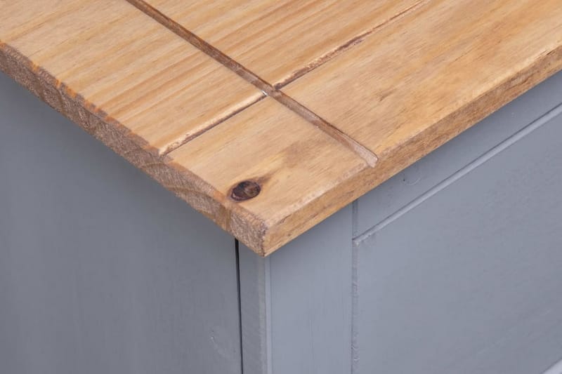 Skänk grå 93x40x80 cm massiv furu panama - Grå - Förvaring - Förvaringsmöbler - Skänkar & sideboards