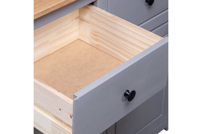 Skänk grå 93x40x80 cm massiv furu panama - Grå - Förvaring - Förvaringsmöbler - Skänkar & sideboards