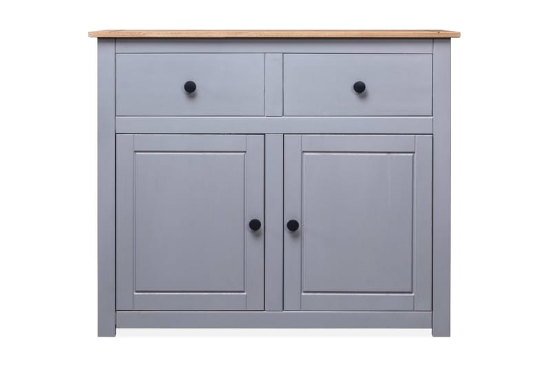 Skänk grå 93x40x80 cm massiv furu panama - Grå - Förvaring - Förvaringsmöbler - Skänkar & sideboards