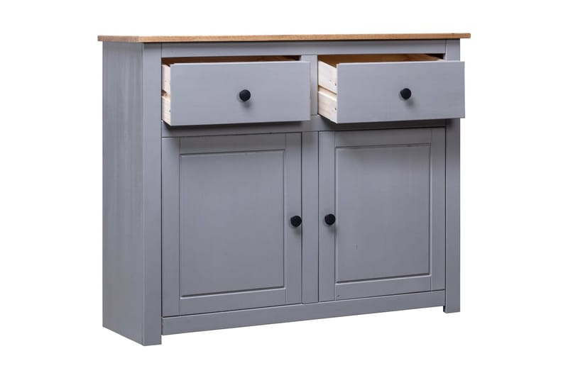 Skänk grå 93x40x80 cm massiv furu panama - Grå - Förvaring - Förvaringsmöbler - Skänkar & sideboards
