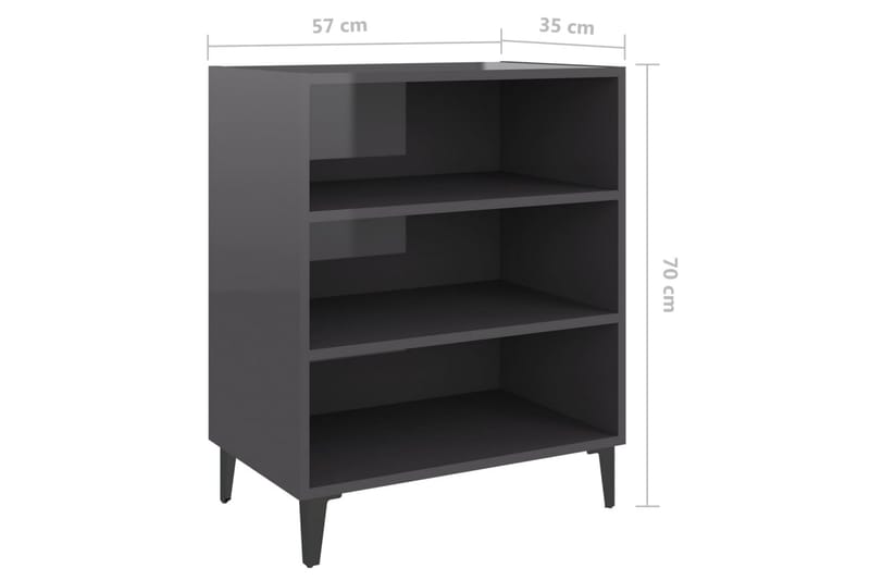 Skänk grå högglans 57x35x70 cm spånskiva - Grå - Skänkar & sideboards