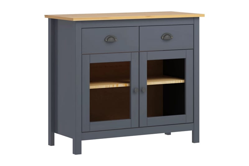 Skänk Hill Range grå 90x40x80 cm massiv furu - Grå - Skänkar & sideboards