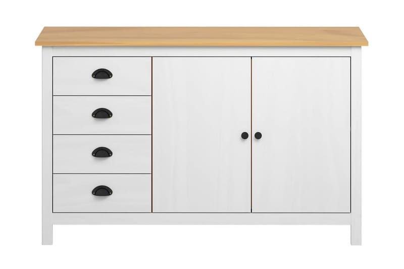 Skänk Hill Range vit 130x40x80 cm massiv furu - Vit - Förvaring - Förvaringsmöbler - Skänkar & sideboards