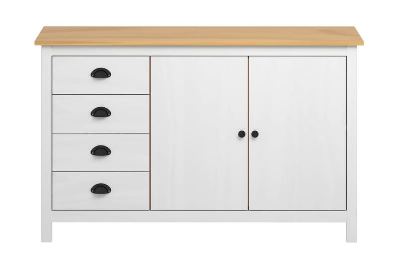 Skänk Hill Range vit 130x40x80 cm massiv furu - Vit - Skänkar & sideboards