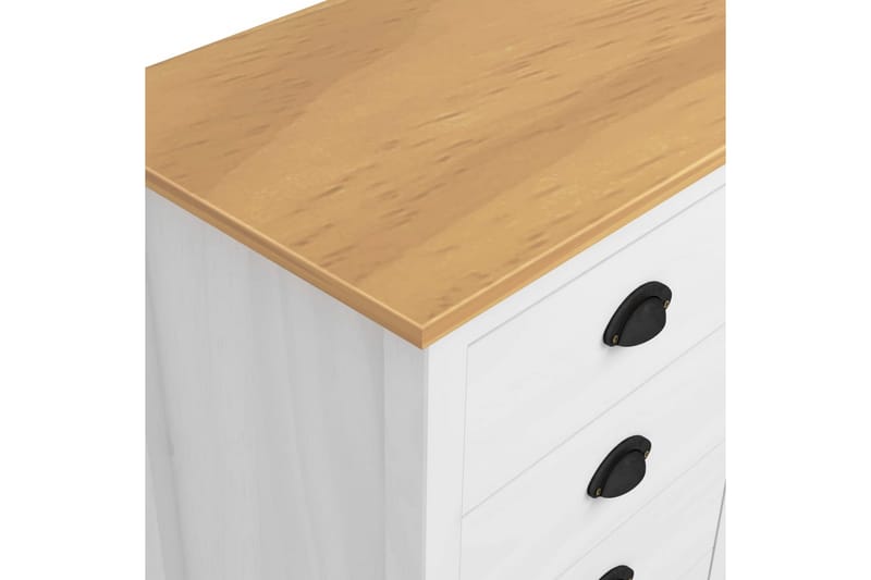 Skänk Hill Range vit 130x40x80 cm massiv furu - Vit - Skänkar & sideboards