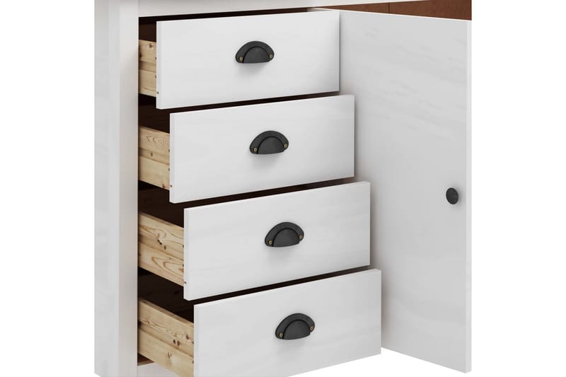 Skänk Hill Range vit 130x40x80 cm massiv furu - Vit - Förvaring - Förvaringsmöbler - Skänkar & sideboards