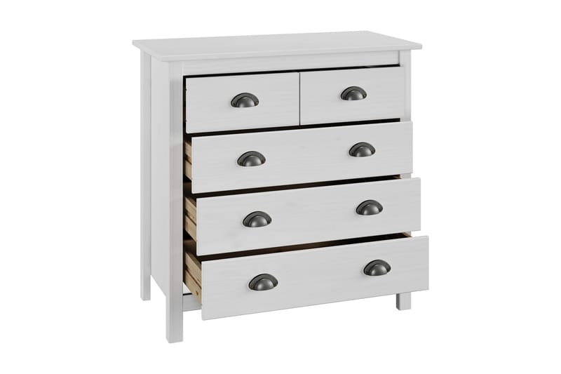 Skänk Hill Range vit 79x40x80 cm massiv furu - Vit - Förvaring - Förvaringsmöbler - Skänkar & sideboards