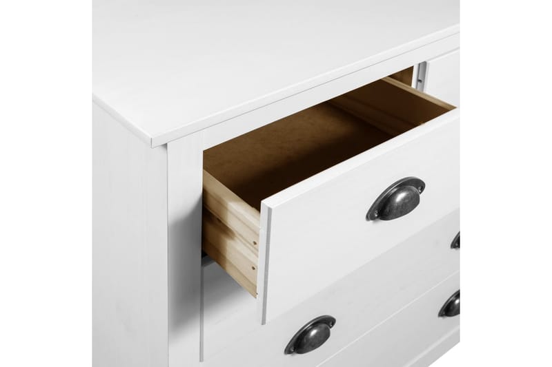 Skänk Hill Range vit 79x40x80 cm massiv furu - Vit - Förvaring - Förvaringsmöbler - Skänkar & sideboards