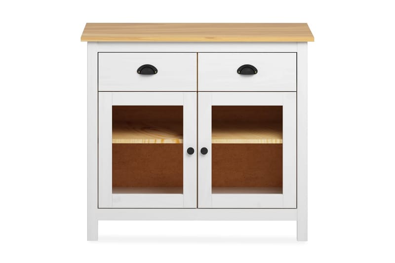 Skänk Hill Range vit 90x40x80 cm massiv furu - Vit - Skänkar & sideboards