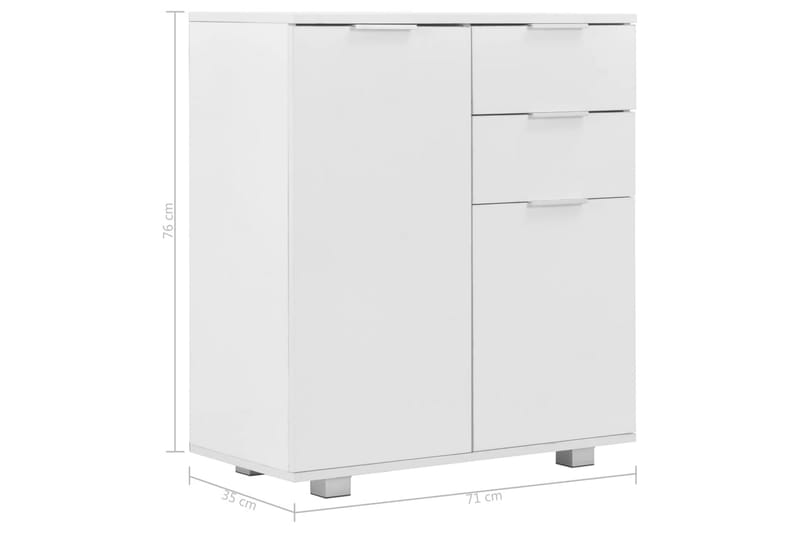 Skänk högglans vit 71x35x76 cm spånskiva - Vit - Skänkar & sideboards