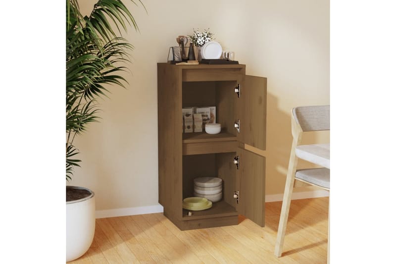 Skänk honungsbrun 31,5x34x75 cm massiv furu - Brun - Förvaring - Förvaringsmöbler - Skänkar & sideboards