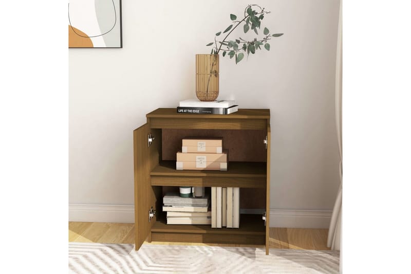 Skänk honungsbrun 60x36x65 cm massiv furu - Brun - Förvaring - Förvaringsmöbler - Skänkar & sideboards
