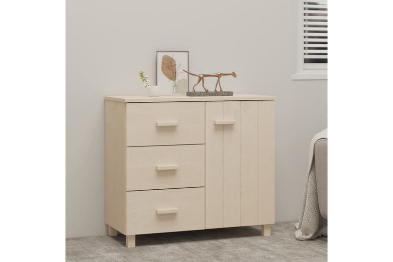 Skänk honungsbrun 90x40x80 cm massiv furu - Honung - Förvaring - Förvaringsmöbler - Skänkar & sideboards