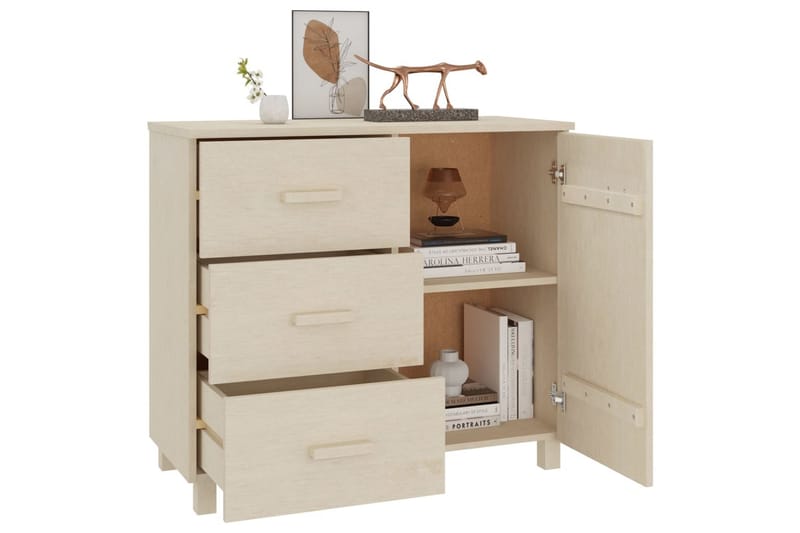 Skänk honungsbrun 90x40x80 cm massiv furu - Honung - Förvaring - Förvaringsmöbler - Skänkar & sideboards