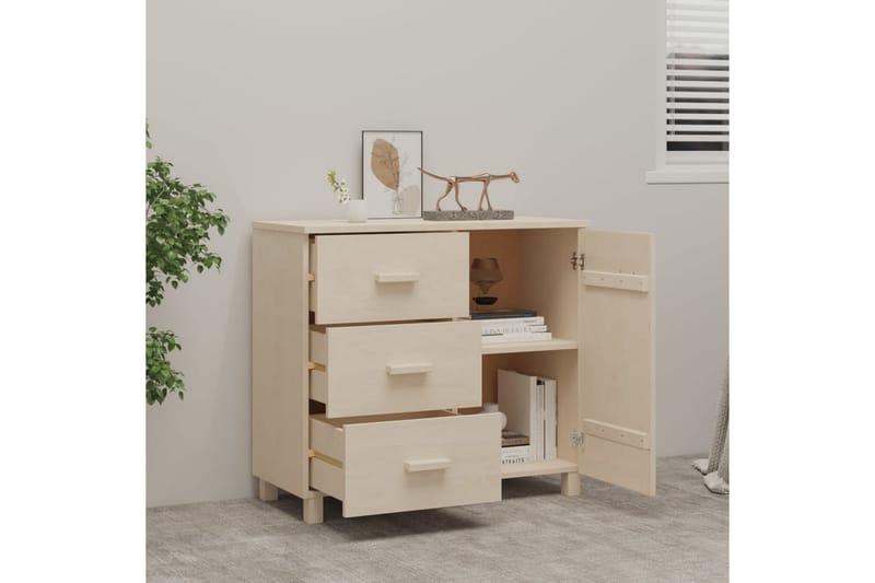 Skänk honungsbrun 90x40x80 cm massiv furu - Honung - Förvaring - Förvaringsmöbler - Skänkar & sideboards