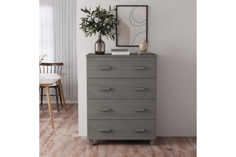 Skänk ljusgrå 79x40x103,5 cm massiv furu - Ljusgrå - Skänkar & sideboards