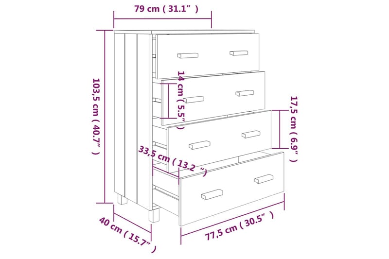 Skänk ljusgrå 79x40x103,5 cm massiv furu - Ljusgrå - Skänkar & sideboards