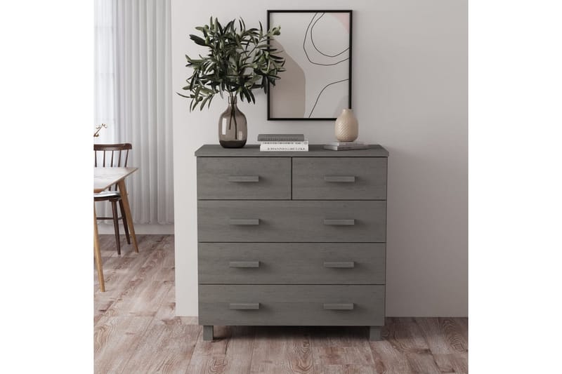 Skänk ljusgrå 79x40x80 cm massiv furu - Ljusgrå - Förvaring - Förvaringsmöbler - Skänkar & sideboards
