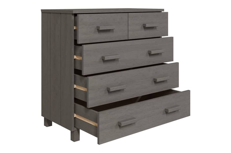 Skänk ljusgrå 79x40x80 cm massiv furu - Ljusgrå - Skänkar & sideboards