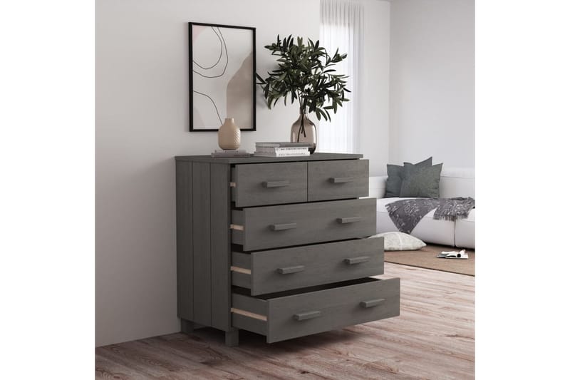 Skänk ljusgrå 79x40x80 cm massiv furu - Ljusgrå - Skänkar & sideboards