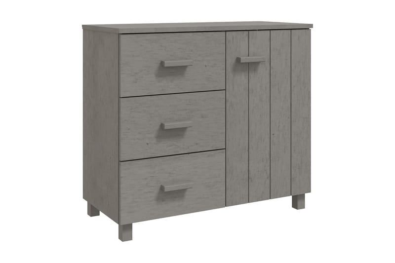 Skänk ljusgrå 90x40x80 cm massiv furu - Ljusgrå - Förvaring - Förvaringsmöbler - Skänkar & sideboards