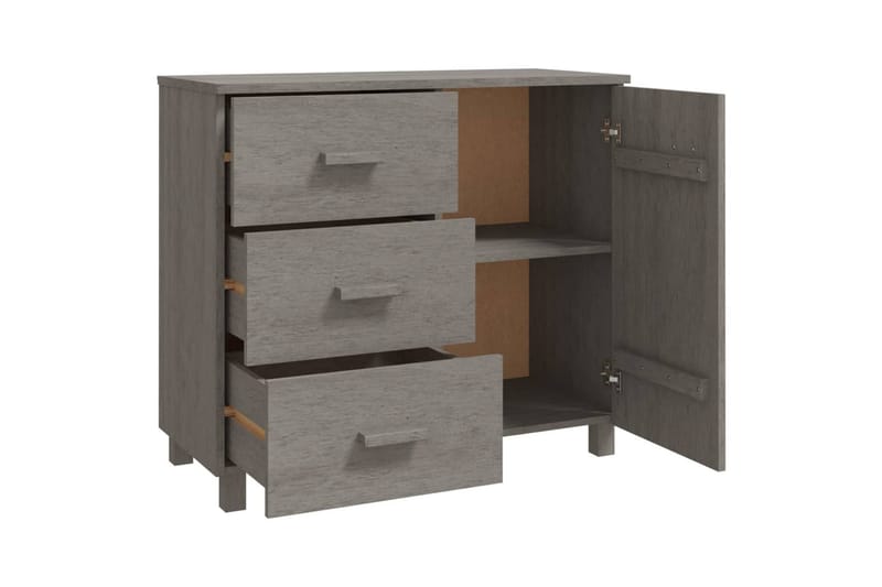Skänk ljusgrå 90x40x80 cm massiv furu - Ljusgrå - Förvaring - Förvaringsmöbler - Skänkar & sideboards